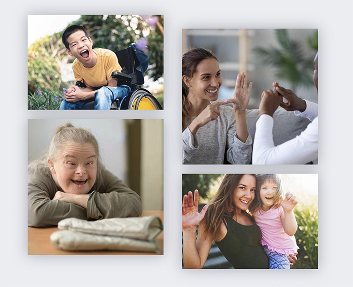 A joyful collage of program participants of all ages